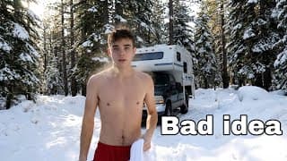 My Tanks Froze… Away From My Boyfriend, Truck Camping In A Snowy Forest 🥶 🌳