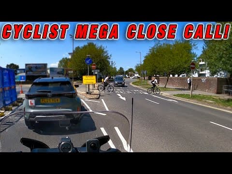 Cyclist Very Close Call With Car! Closest Call I Have Ever Seen!