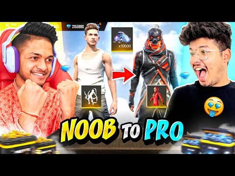 Free Fire Noob To Pro In 8 Mins I Bought All Items For 15,000 Diamonds 😍 Richest Id -garena Freefire