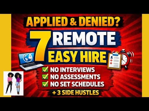 💻📈💼✨applied & Denied? These 7 Easy Hire Jobs + 3 Side Hustles Might Surprise You