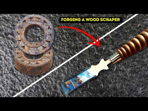 Forging A Wood Scraper Out Of Rusted Bearing