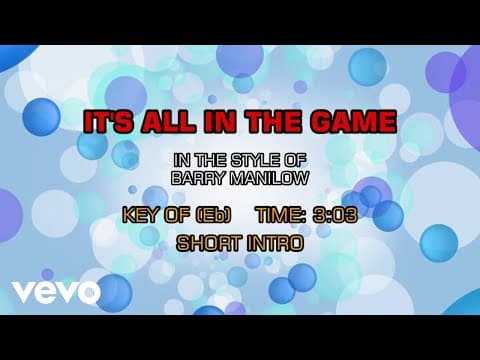 Barry Manilow - It's All In The Game (karaoke)