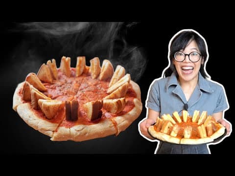 Tomato Soup Pizza With Tiny Grilled Cheeses On Top