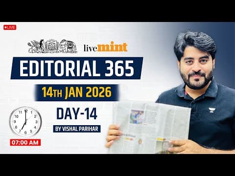 Editorial 365  | 14 Jan 2026 | Live Mint & The Hindu Editorial Analysis | Editorial By Vishal Sir
