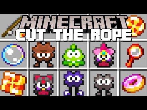 Minecraft Cut The Rope Mod / Om Nom Mobs And Parkour Mod! (minecraft Mods)