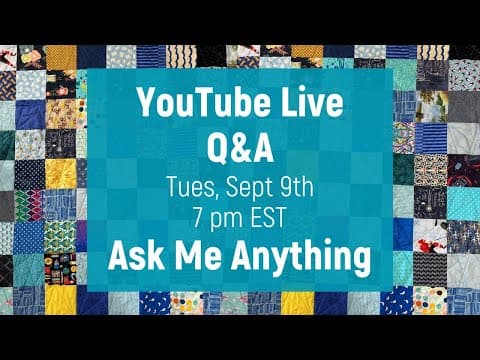 Live Q&a September 9th At 7:00pm Est