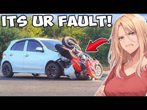 Karen In Car Hits Biker, Blames Him For Existing!