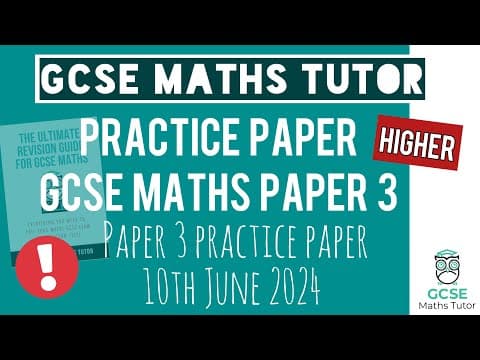 Final Practice Paper 3 Gcse Maths Exam 10th June 2024 | 90 Minutes | Higher | Tgmt