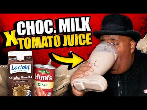 Huge Chocolate Milk & Diced Tomato Das Boot Chug