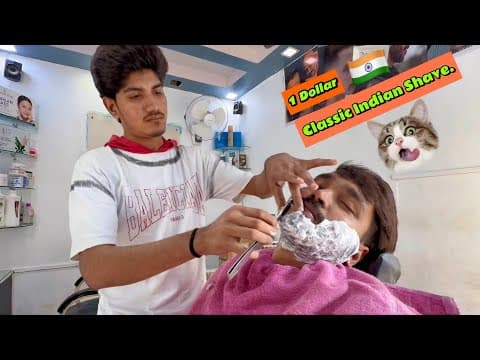 $1 Classic Indian Street Salon Beard Shave | Asmr Sounds 🪒