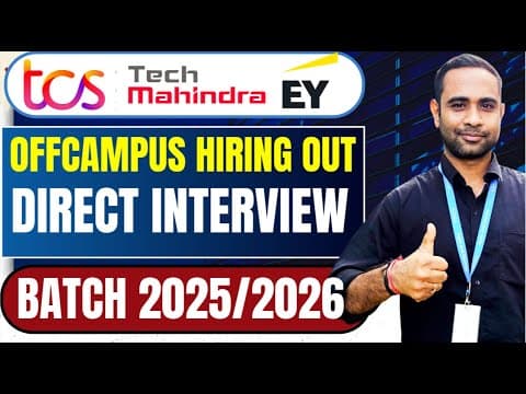 Tcs Offcampus Hiring 2026/2025 | Techmahindra Direct Interview | Ey Hiring