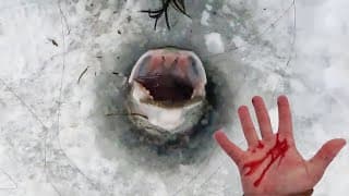 Tip Up Fishing For Northern Pike In The Middle Of Winter (-35 Degrees)