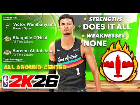 *new* Best All Around Center Build In Nba 2k26! 90 3pt, 90 Dunk, 92 Reb! Best Center Build Nba 2k26!