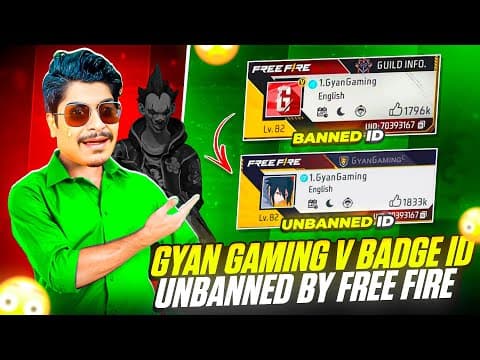 Gyan Gaming V Badge Id Unbanned 😱 By Garena || Hacking Reality ,raistar 💔 - Free Fire 🔥