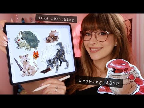 Asmr 🖋️ Drawing ℕ𝔼𝕎 Pokémon! Elden Ring Inspired Design Mash-ups & Ipad Sketching!