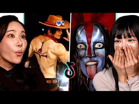 Korean Streamer And Tiktoker React To Cosplay On Tiktok For The First Time! L Demon Slayer, Avatar