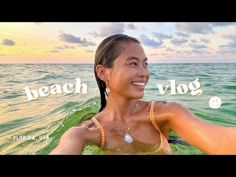 Come To The Beach With Me ◡̈ | Roller Skating, Sunset Swim, & Seashells