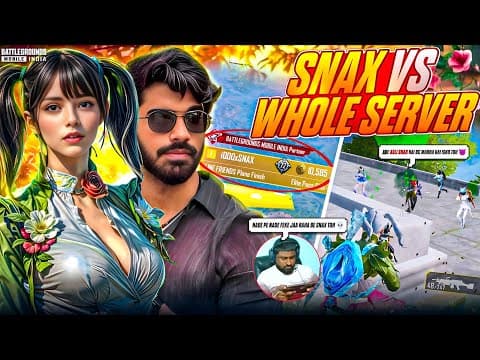 I Played As @snaxgaming  For A Day !! | Fight Against 3 Streamers & Most Toxic Enemy In Bgmi 🔥