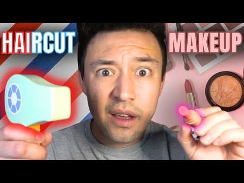 Corey Tries Doing Your Hair & Makeup For The First Time... With Wooden Toy Tools?! 💄💇‍♀️ (asmr)