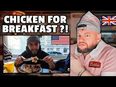 Reacting To L3wg's First Time Trying A Classic American Breakfast!