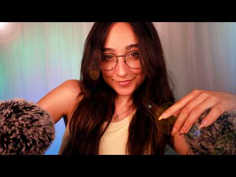 Asmr | Unintelligible Whispers & Fluffy Mic Brushing 💙 Super Relaxing 😴