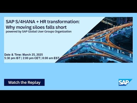 Sap S/4hana + Hr Transformation: Why Moving Siloes Falls Short I Move To Cloud Erp I 25.03.25