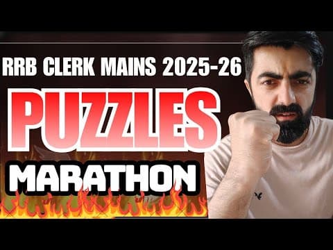 Ibps Rrb Clerk Mains 2025 Puzzles Marathon, बस ये 20 Puzzles कर लो Selection पक्का है !!!