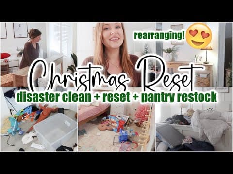 ✨Christmas Sunday Reset Clean With me + pantry restock • cleaning motivation