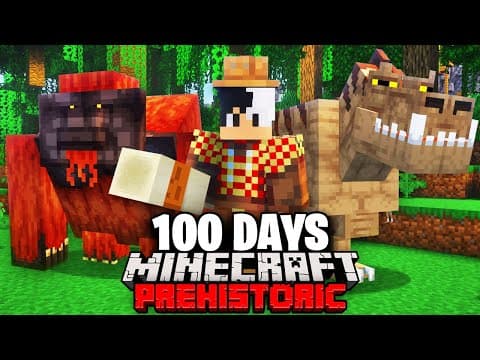 I Survived 100 Days In Prehistoric Minecraft!