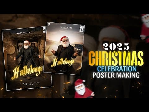 2025 New Santa Look Christmas Celebration Poster Making | X-mas Celebration Poster Tutorial 🎅🌲⛄️