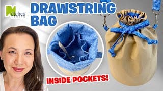Holly Round Drawstring Bag | Diy Lined Crossbody Bucket Bag