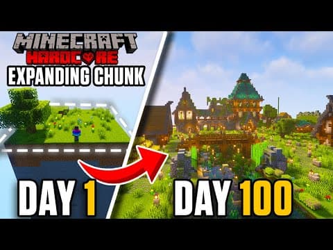 I Survived 100 Days On An Expanding Chunk In Minecraft Hardcore