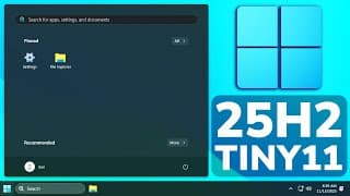 New Windows 11 25h2 Tiny11 - Fastest And Smallest Windows 11 Version