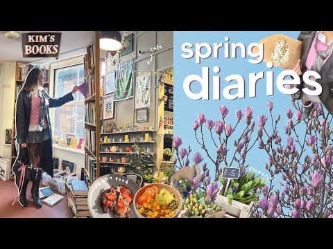 Spring Diaries 🌷self Care Day, Pilates, Solo Date @ Cafe + Bookstore, Cooking & Baking Vegan Cookies