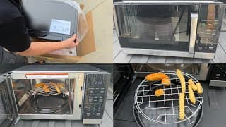 Black & Decker Es9p032na 900 Watt 0.9 Cu. Ft. Microwave Air Fryer Combi Bake Roast & Convection Oven