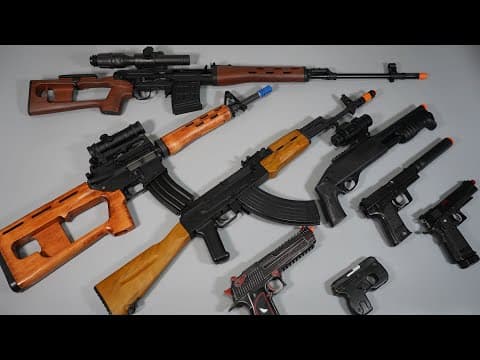 Ak47 And Wood M4 Or Ar15 Airsoft Toy Gun - Svd Nerf Gun M870 Shot Gun  Realistic Toy Guns Collection