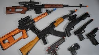 Ak47 And Wood M4 Or Ar15 Airsoft Toy Gun - Svd Nerf Gun M870 Shot Gun  Realistic Toy Guns Collection