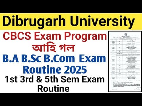 B.a B.sc B.com Exam Program 2025 || Cbcs Exam Routine 2025 || Du