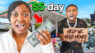 Surviving 24 Hours With Only $5! *bad Idea*