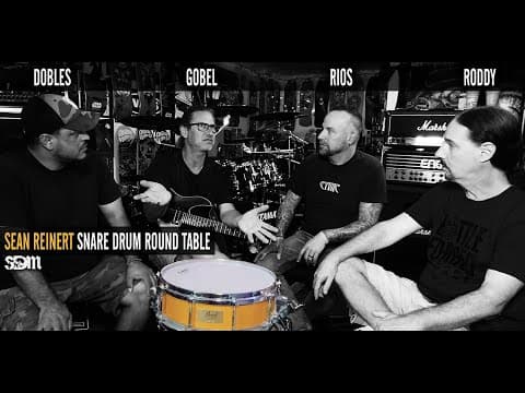 Sean Reinert Snare Drum Round Table: Gus Rios, Derek Roddy, Jason Gobel, And Santiago Dobles.