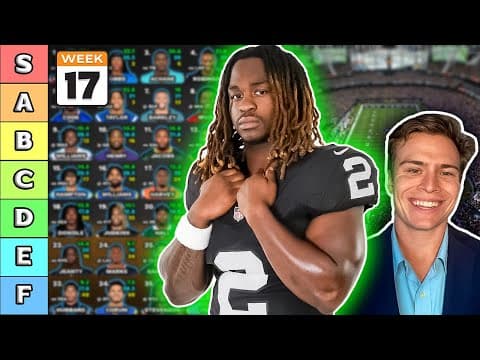 Top 40 Running Back Rankings & Tiers (week 17)
