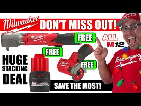 Huge Milwaukee M12 Stacking Deals! Free Batteries & Tools (limited Time)