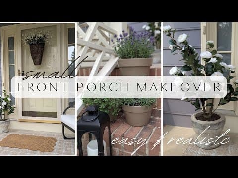 Modern Cottage Style Front Porch Makeover //  Small Porch Ideas // Deals + Thrift & Diy
