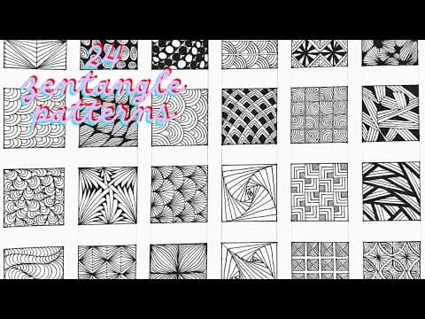 24 Zentangle Patterns || 24 Doodle Patterns || Zentangle Patterns || Mandala Patterns || Doodle Art