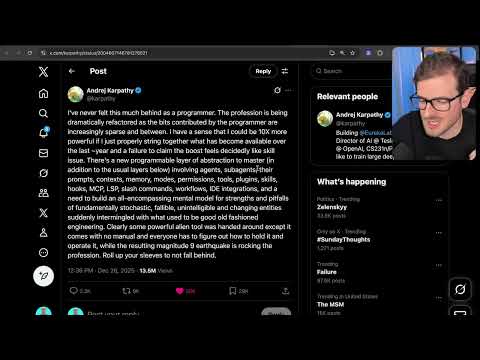 "i've Never Felt This Much Behind As A Programmer." - Andrej Karpathy