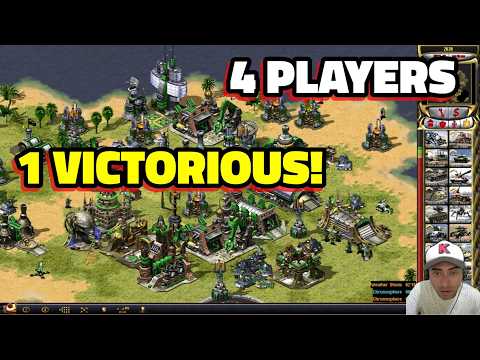 Insane 1‑hour Free‑for‑all — Red Alert 2 Yuri’s Revenge | 4 Players, Only 1 Winner