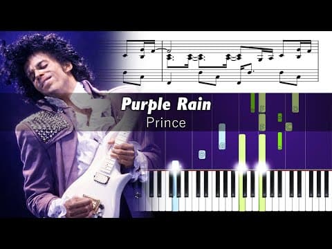 Prince - Purple Rain - Piano Tutorial With Sheet Music