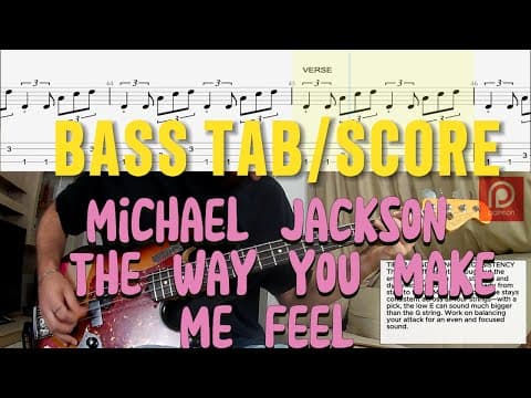 Michael Jackson - The Way You Make Me Feel Bass Cover + Tab + Score