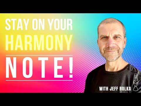 How To Sing Harmonies - Stay On Your Note