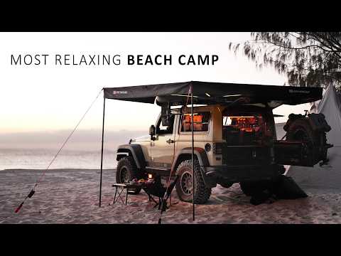 Most Relaxing Solo Beach Camping On Moreton Island || Australian Christmas Time, Waves Asmr